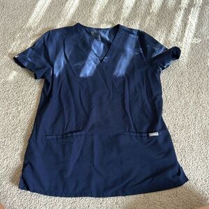 Figs Navy Blue Scrub Top